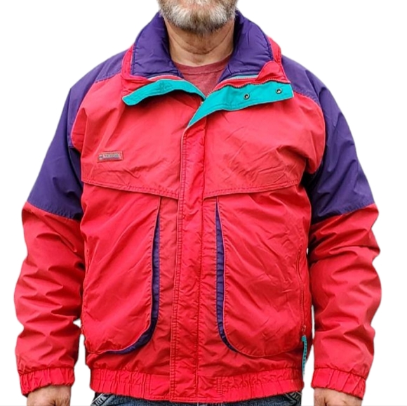 Columbia Other - Vintage 90s Columbia Vamoose Nylon Color Block Purple Red Coat Men's XL Tall